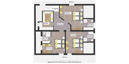Pensionen - Radweg - Tirol - Appartement 1 Plan - Apart-Frühstückspension Stark