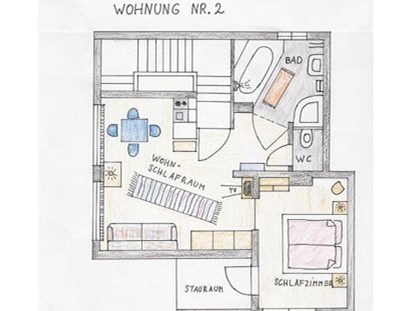 Pensionen - Umgebungsschwerpunkt: am Land - Pinzgau - skizze Appartement "2" - Haus Heidi