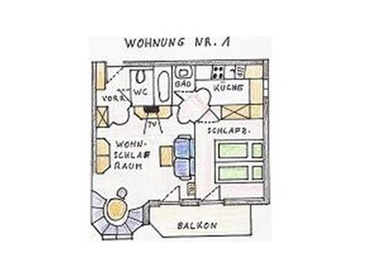 Pensionen - Wanderweg - Skizze Appartement"1" - Haus Heidi
