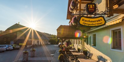 Pensionen - weitere Verpflegungsmöglichkeiten: Abendessen - Steiermark - Unsere Terrasse. - Alpengasthof Moser