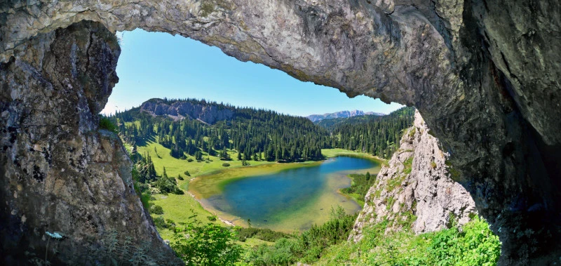 See Himmel Wiese Berggipfel