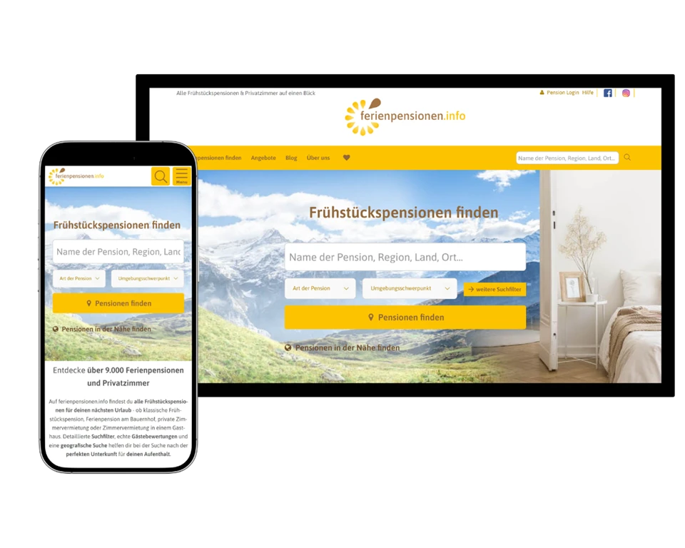 Mockups der Suchseite