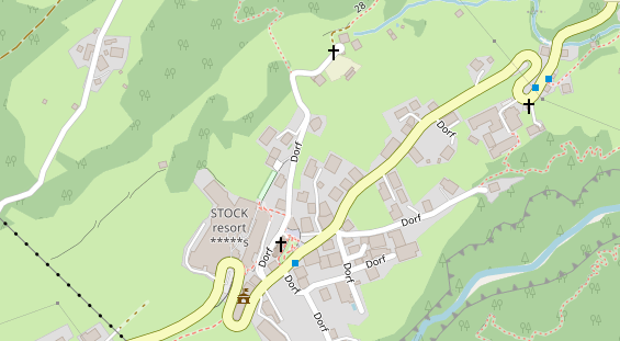 Pension auf Satellitenbild