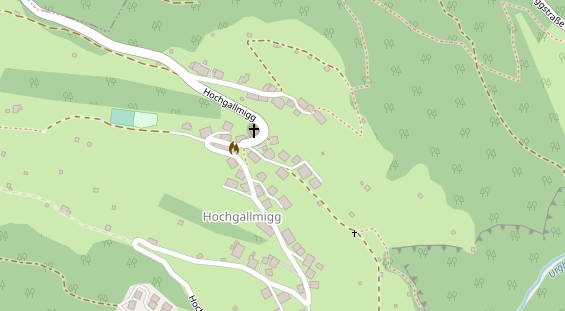 Pension auf Satellitenbild