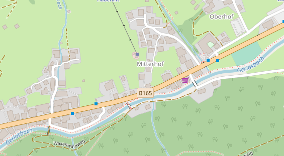 Pension auf Satellitenbild