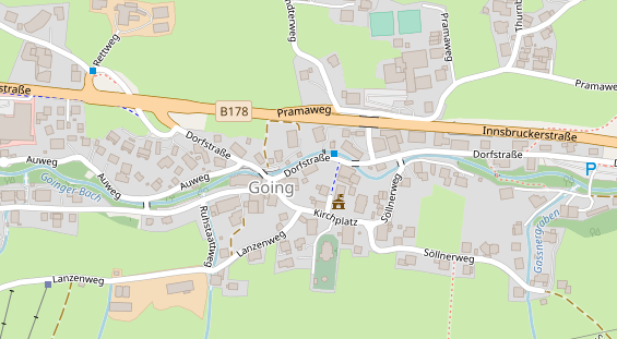 Pension auf Satellitenbild