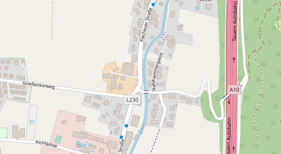 Pension auf Satellitenbild