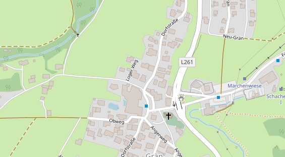 Pension auf Satellitenbild