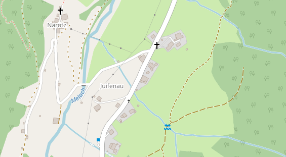 Pension auf Satellitenbild