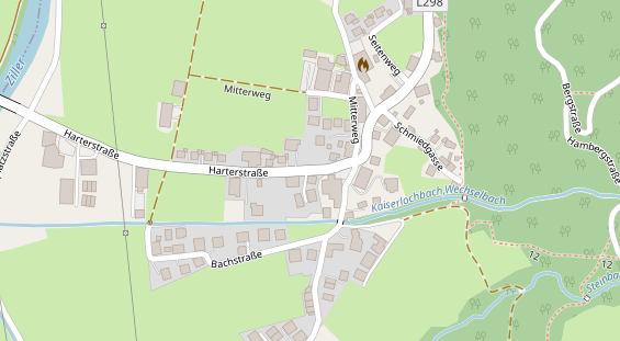 Pension auf Satellitenbild