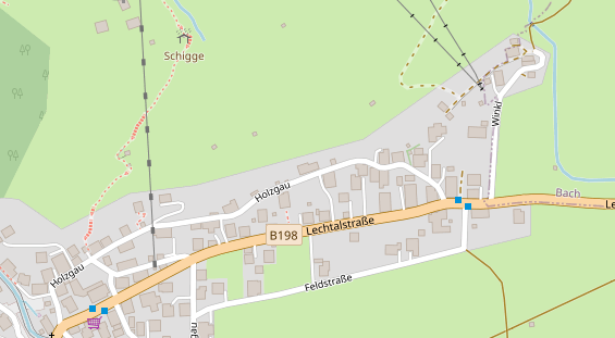 Pension auf Satellitenbild