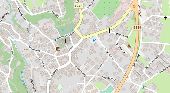 Pension auf Satellitenbild