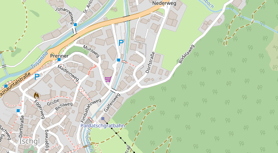 Pension auf Satellitenbild