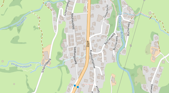 Pension auf Satellitenbild