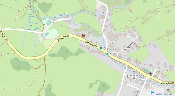 Pension auf Satellitenbild