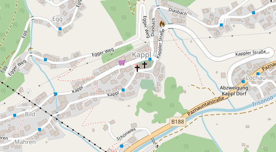 Pension auf Satellitenbild