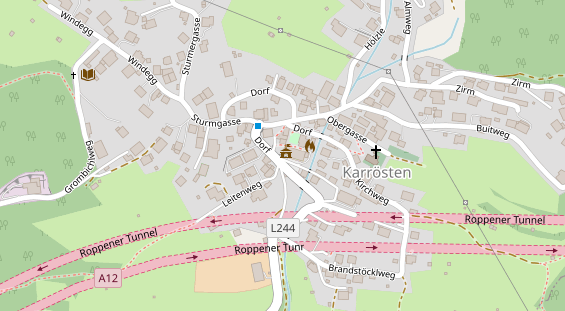 Pension auf Satellitenbild