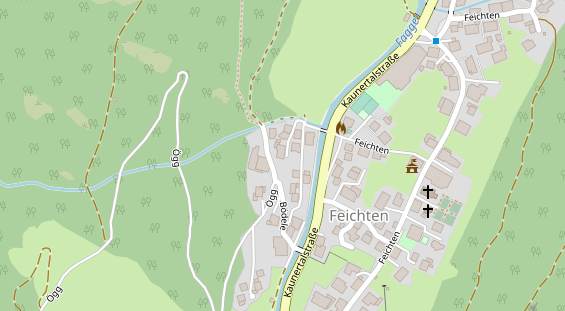 Pension auf Satellitenbild