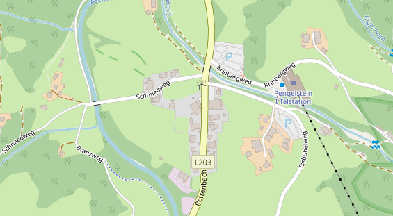 Pension auf Satellitenbild