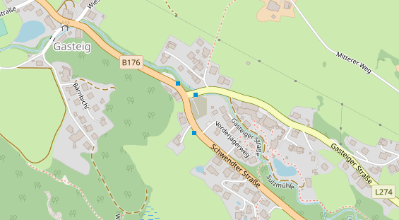 Pension auf Satellitenbild