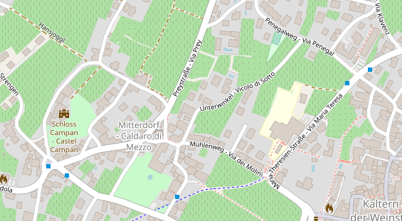 Pension auf Satellitenbild