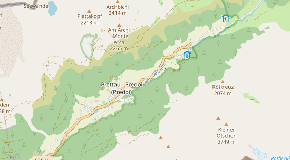 Pension auf Karte