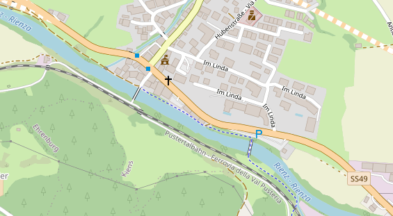 Pension auf Satellitenbild