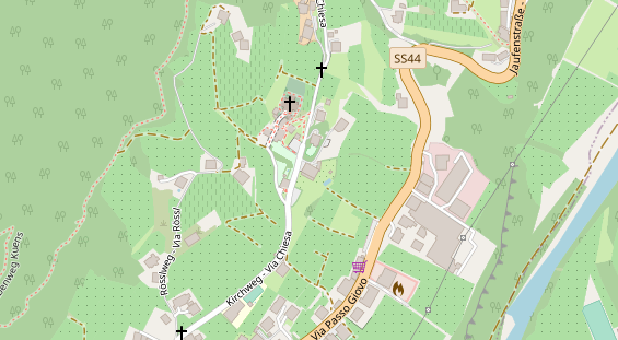 Pension auf Satellitenbild