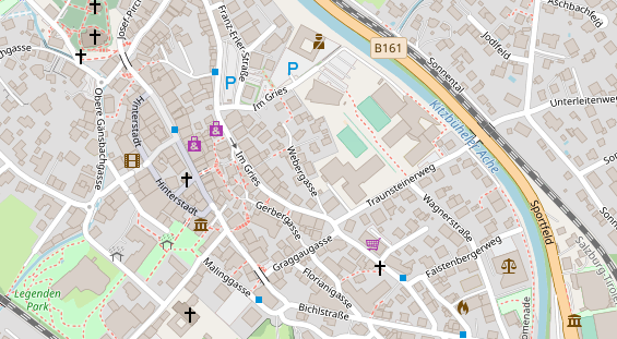 Pension auf Satellitenbild