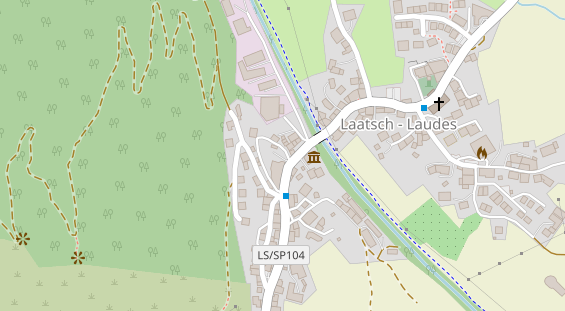 Pension auf Satellitenbild