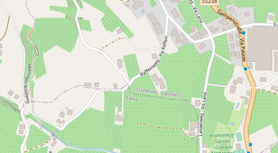 Pension auf Satellitenbild