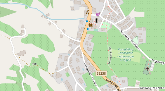 Pension auf Satellitenbild