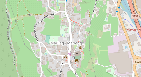 Pension auf Satellitenbild