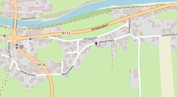 Pension auf Satellitenbild