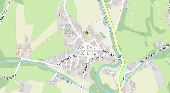 Pension auf Satellitenbild