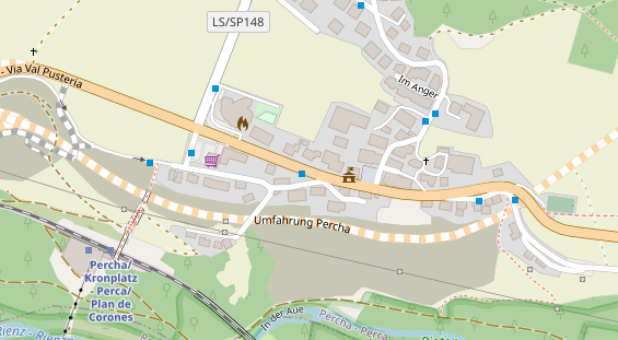 Pension auf Satellitenbild