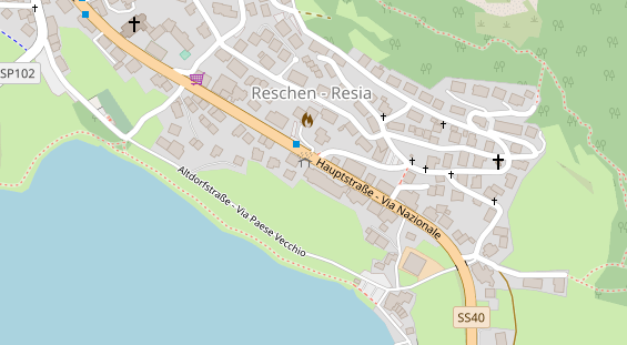 Pension auf Satellitenbild