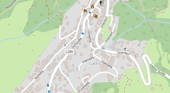 Pension auf Satellitenbild