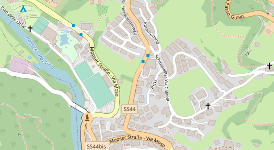 Pension auf Satellitenbild