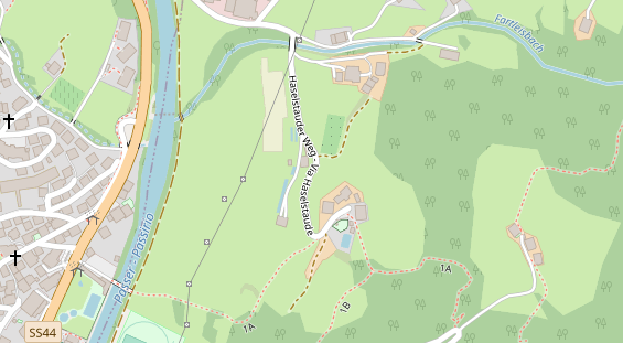 Pension auf Satellitenbild