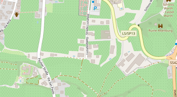 Pension auf Satellitenbild