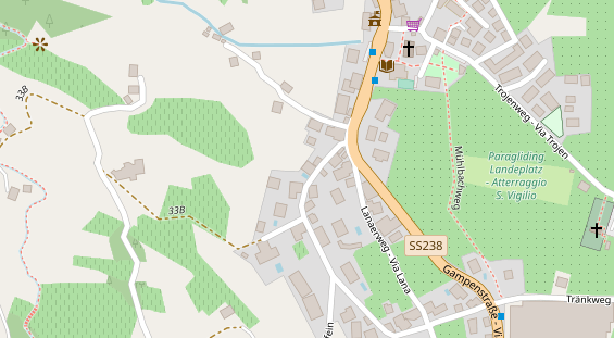 Pension auf Satellitenbild