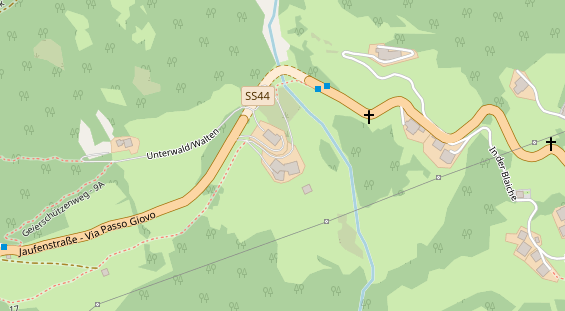 Pension auf Satellitenbild