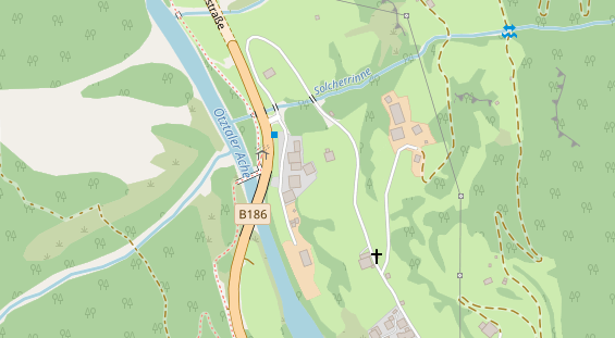 Pension auf Satellitenbild