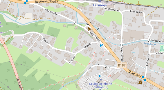 Pension auf Satellitenbild