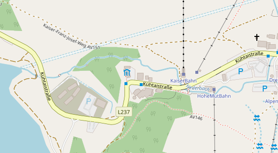 Pension auf Satellitenbild