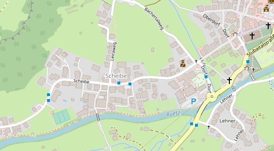 Pension auf Satellitenbild