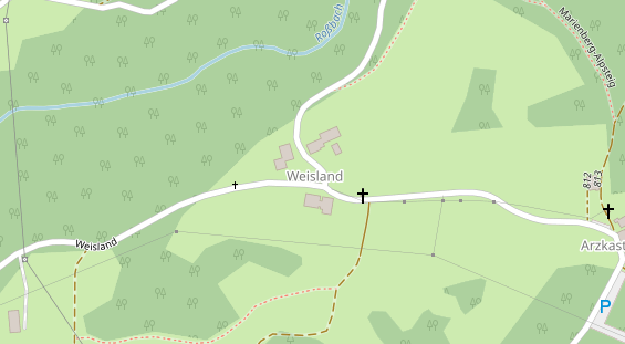 Pension auf Satellitenbild