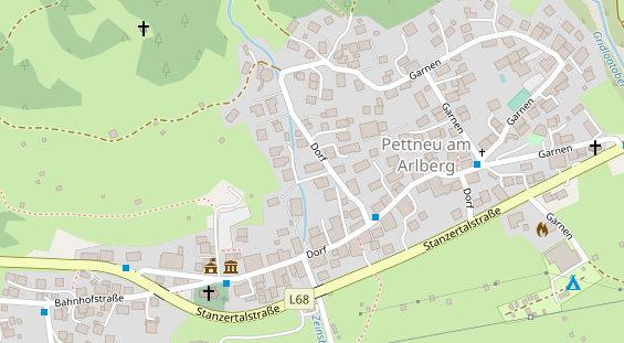 Pension auf Satellitenbild