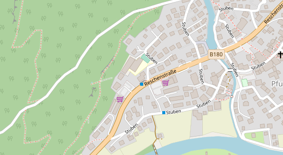 Pension auf Satellitenbild